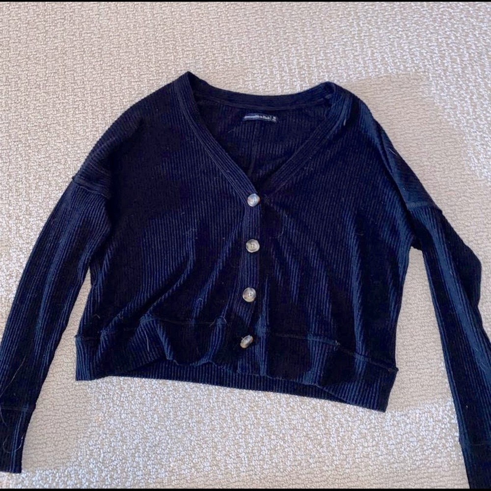 Navy button down sweater